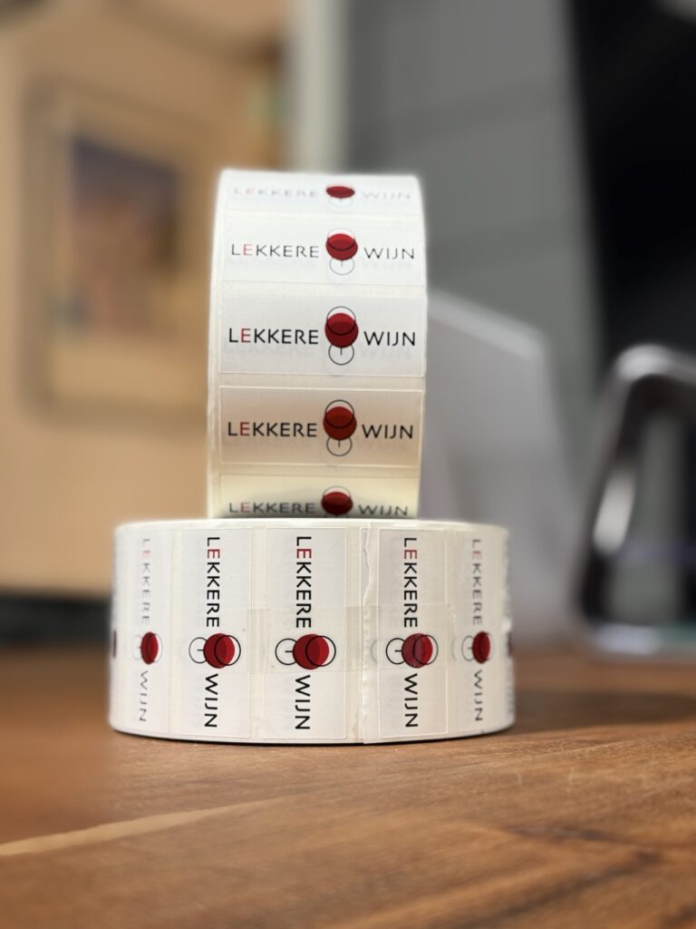 Lekkerewijn sticker op rol