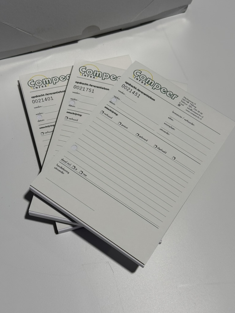 Gedrukte formulieren voor Compeer