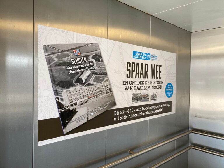 Easydot-print voor Albert Heijn in een lift