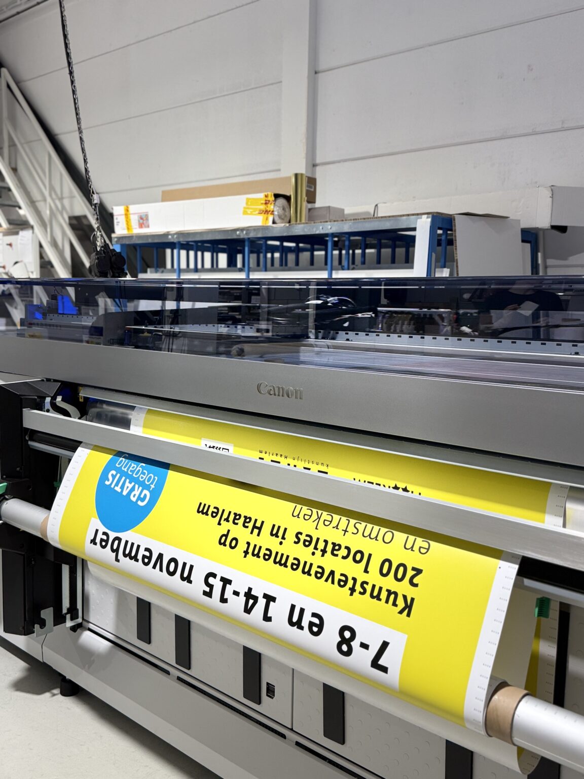 Mupi-print voor Kunstlijn Haarlem op de Canon Colorado M5W
