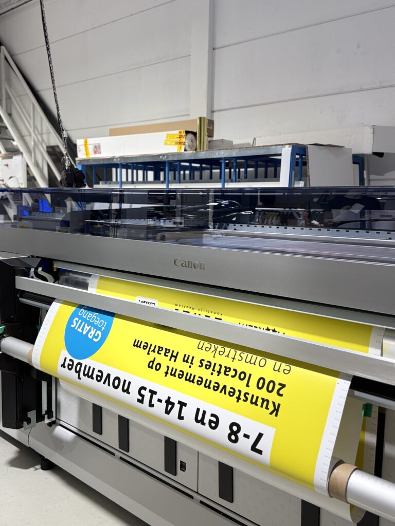 Mupi-print voor Kunstlijn, geprint op de Canon Colorado M5W